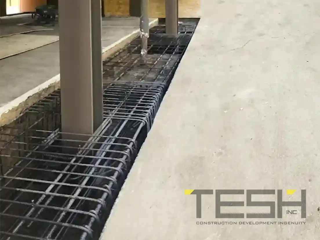 Structural connection detail on a TESH project